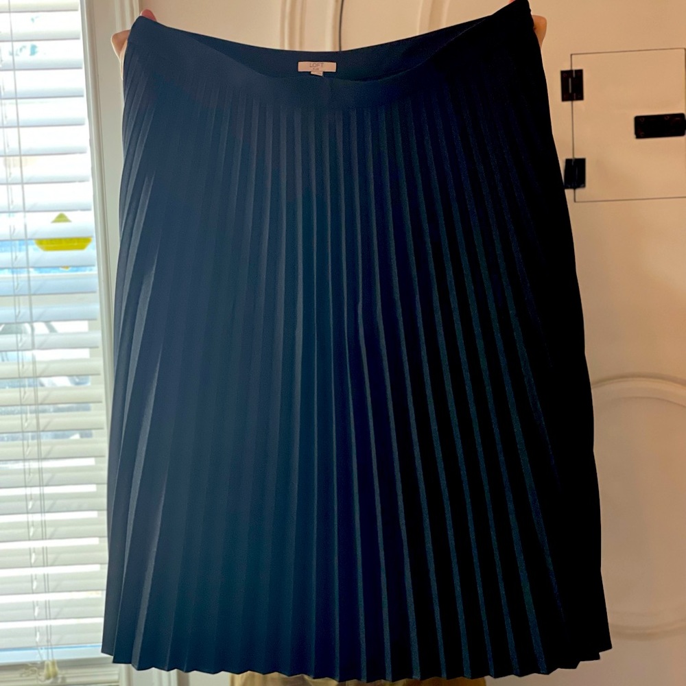 Ann Taylor Loft Pleated Midi Skirt